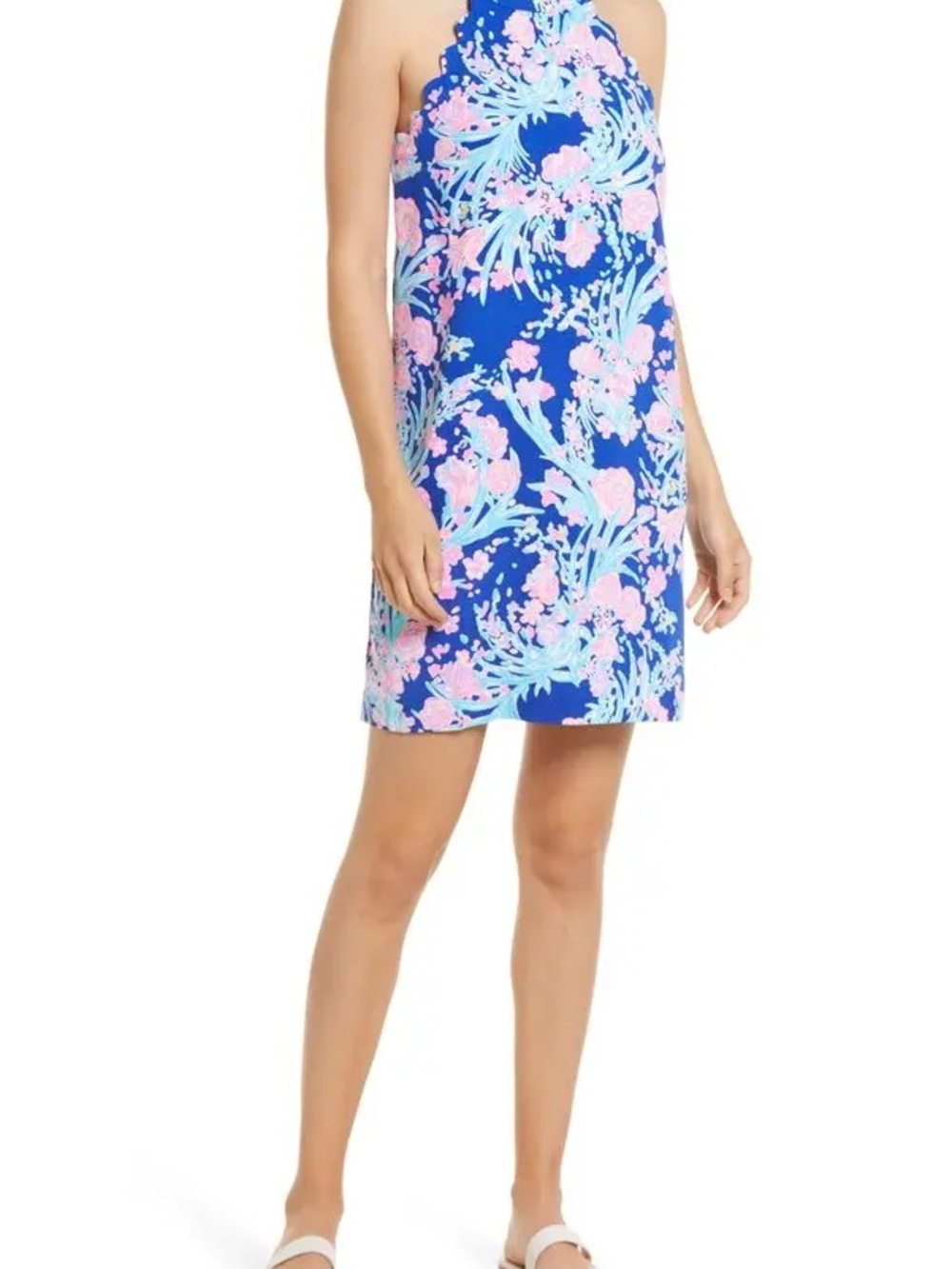 $178 Lilly Pulitzer Tabby Halter Shift Dress Corsica Blue Toucan Party Small